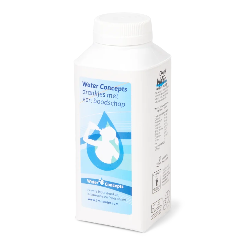 Water Concepts - Cardboard water bottle with logo and print