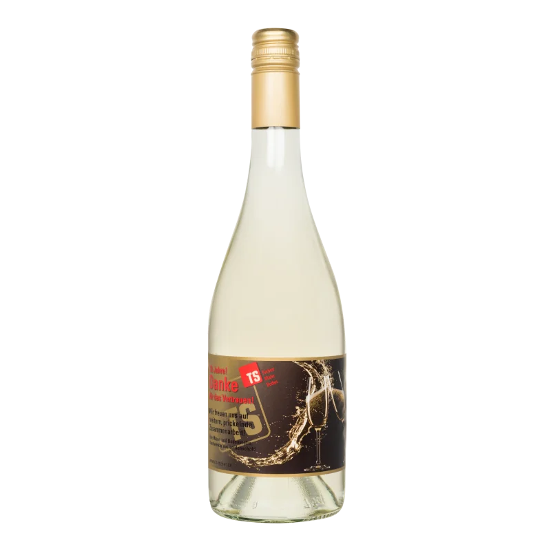 Water Concepts - Bottle of Secco Vino Frizzante wine with logo and label